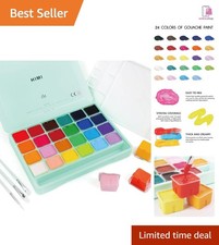 HIMI 24 Color Gouache Paint Set - Non-Toxic, Portable, Vibrant for Artists
