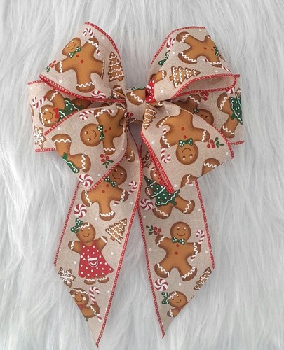 Gingerbread christmas tree bow - gingerbread,