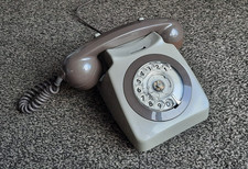 ☎  Vintage 1981 Table Top Dial GEC 746 Telephone - Two-Tone Grey Colour  ☎