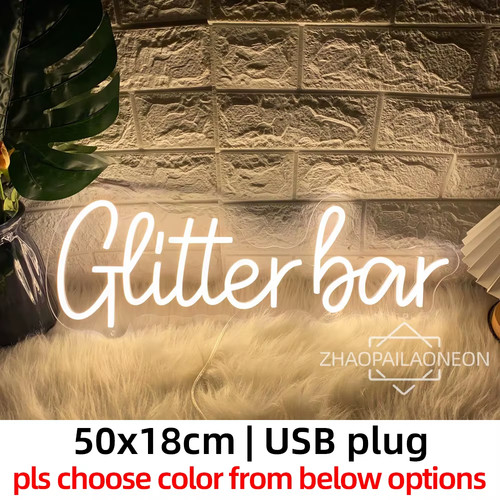 Glitter bar neon - sign, led