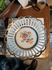 Vintage PM Dresden Porcelain China Ribbon Dish  8½ins . PM GDR