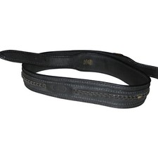 GUCCI Belt Leather Vintage Braid Embossed, Black Gold, 30"