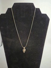 Silver Tone Cage Pendant Necklace with Interchangeable Pearls