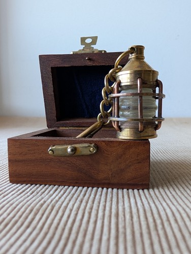 Brass ship lantern - ship, keychain