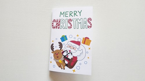Merry christmas card santa - merry,