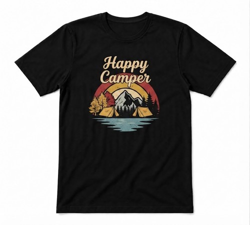 Happy camper camping hiking - happy,