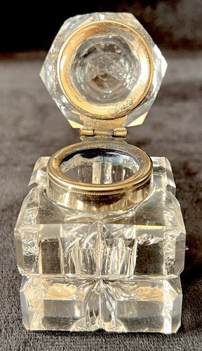 Antique cut glass inkwell - antique,