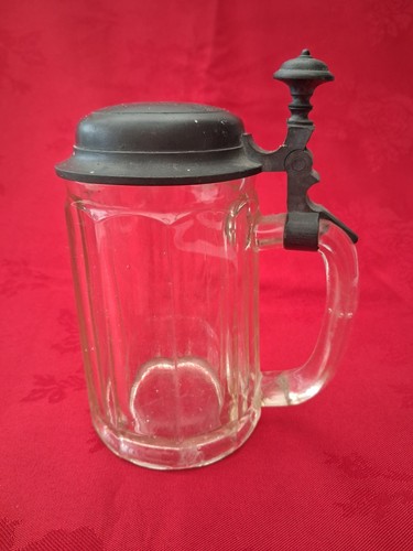 Antique german beer mug glass - german, mug,