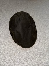 Barbour Men’s Green Waxed Cotton Flat Cap Size UK 7 1/4
