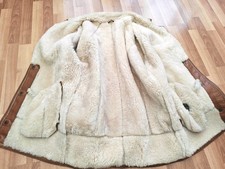 Oversized Shearling Real Leather Fur Coat Size XLarge Heavy and Warm 