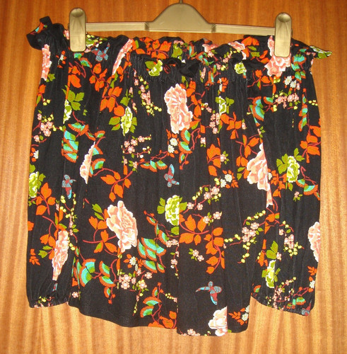Primark black floral bardot - black,