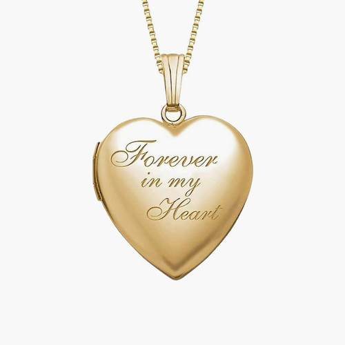Gold tone heart locket - heart, pendant
