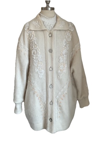 Angora fluffy cardigan - fluffy,