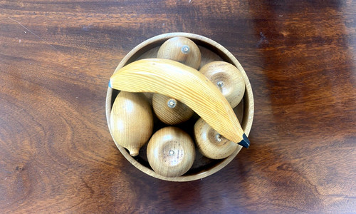 Vintage carved wooden fruit - carved,