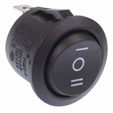 Round Black On-Off-On Caravan Camper Motorhome Rocker Switch SPDT