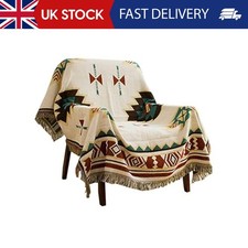 Navajo Throw Blanket Bohemian Tribal Ethnic Geometric Pattern Rug With Tassels S