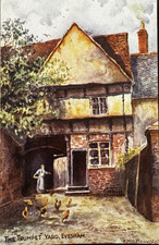 Evesham, The Trumpet Yard, Worcestershire, W & H Smith Colour Vintage Postcard