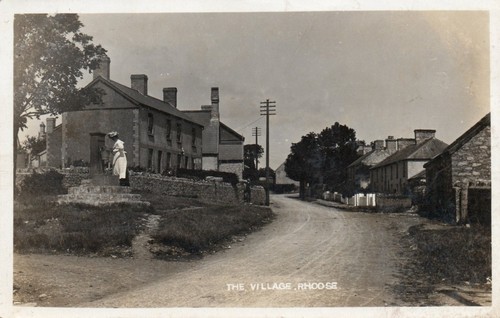 Early postcard woman at - early,