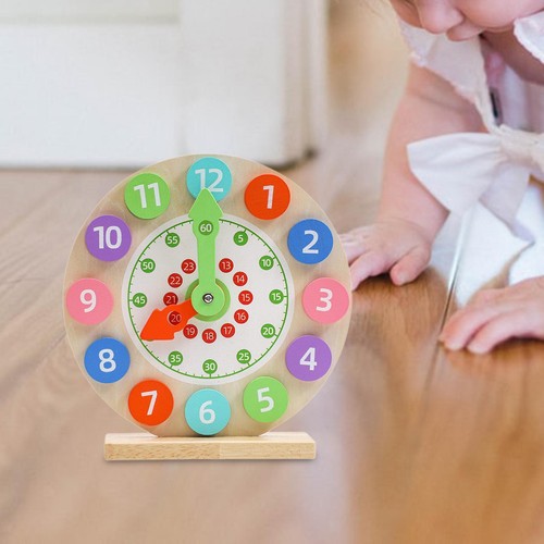 Wooden clock toy time activity - clock,