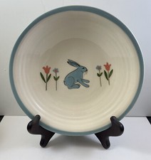 Gabriella Miller Bunny Rabbit Floral Bowl 7.5” Hand Painted Hungary RARE!