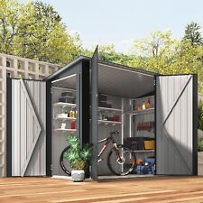 Galvanized Steel Garden Storage Shed Metal Lockable Outdoor Bike Shed with Doors