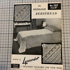 Lyscordet Knitting Pattern Beautiful Heirloom Design Bedspread Throw 93” x 76”