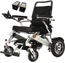 Lightweight Folding Electric Wheelchair Aluminium Powerchair 2x battery 24kg