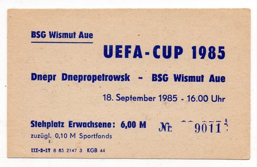 Ticket wismut aue dnepr - wismut,