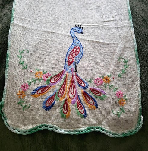 Peacock table dresser runner - peacock,