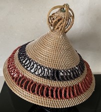 Vintage Conical Asian Chinese Rickshaw Rice Paddy Coolie Hat Straw Bamboo
