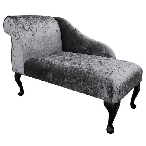 Crushed grey velvet chaise - crushed,