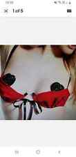 BNWOT Vintage Ann Summers Red & Black Luciana Quarter Cup Bra Size Medium