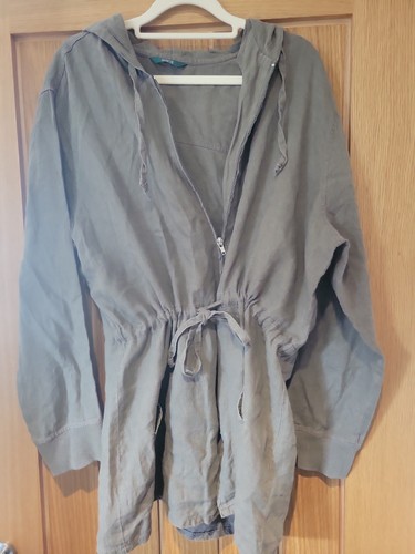 Green linen jacket size - green,
