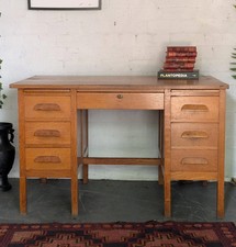 Vintage Mid Century Oak Desk /
