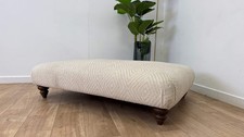 DFS Footstool in Fabric Beige Pattern