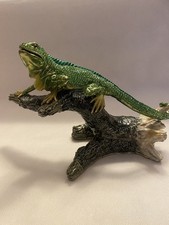 Vintage Iguana Metal Figure Trinket Box