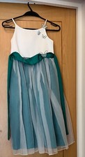 children occasion wear, white/green dress, age 9, nearly new condition