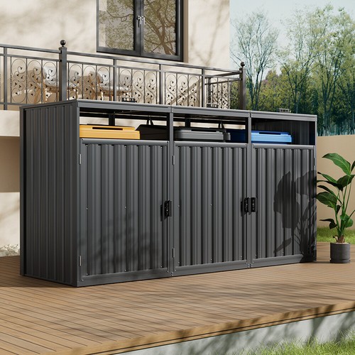 Triple wheelie bin storage - triple,