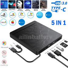Slim External USB 3.0 Type C CD DVD RW Drive CD Player Disc Reader for Laptop PC