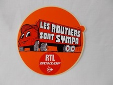 1980's  Dunlop truck tires, smiley face comic  Decal sticker (FRENCH) 9 inch