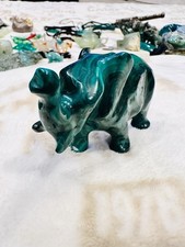 A hand-carved malachite