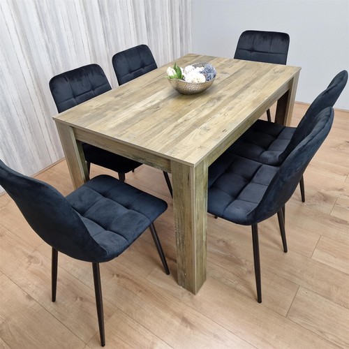 Rustic effect dining table set - rustic,