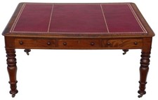 Antique c.1840 Large 19th Century Partners Writing Library Desk – Fine Quality