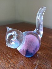 Vintage Glass Cat Paperweight