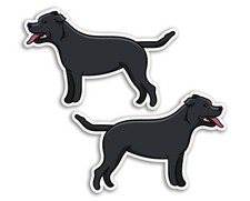 2 x 10cm Blue Staffy Dog Vinyl
