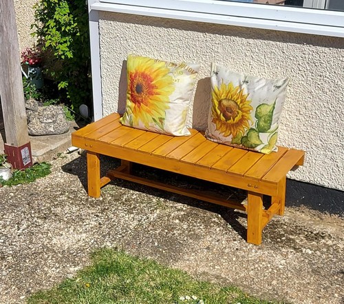 Wooden garden bench - garden, seater