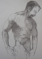 Pencil male nude drawing