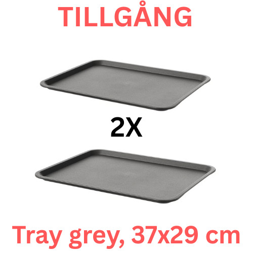 Grey plastic serving tray - serving,