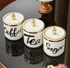 Tea Coffee Sugar Jars Set with