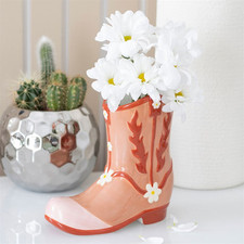 Pink Cowboy Boot Flower Vase TRACKED DELIVERY COMBINED SHIPPING